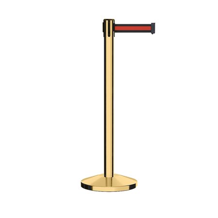 MONTOUR LINE Stanchion Belt Barrier Pol.Brass Post 13ft. Bk/R H Belt M630-PB-BRH-130